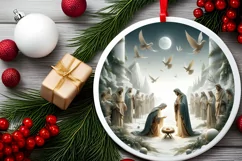 Round Christmas Ornament Sublimation|Clipart Product Image 2