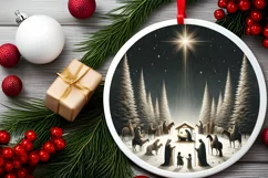 Round Christmas Ornament Sublimation|Clipart Product Image 2