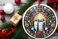 Round Christmas Ornament Sublimation|Clipart Product Image 1