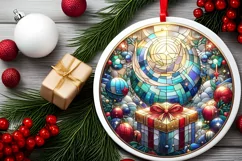 Round Christmas Ornament Sublimation|Clipart Product Image 1
