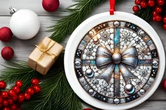 Round Christmas Ornament Sublimation|Clipart Product Image 1