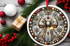 Round Christmas Ornament Sublimation|Clipart Product Image 1