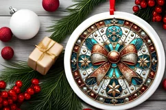 Round Christmas Ornament Sublimation|Clipart Product Image 1