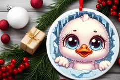 Round Christmas Ornament Sublimation|Clipart Product Image 2