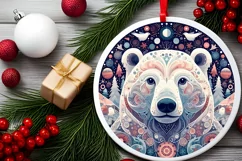 Round Christmas Ornament Sublimation|Clipart Product Image 1