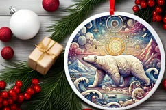 Round Christmas Ornament Sublimation|Clipart Product Image 1