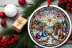 Round Christmas Ornament Sublimation|Clipart Product Image 1