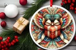 Round Christmas Ornament Sublimation|Clipart Product Image 1