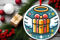 Round Christmas Ornament Sublimation|Clipart Product Image 1