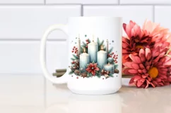 Washed Watercolor Christmas Candles PNG Product Image 2