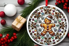 Round Christmas Ornament Sublimation|Clipart Product Image 1