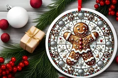 Round Christmas Ornament Sublimation|Clipart Product Image 1