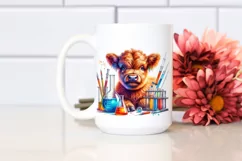 Colorful Baby Highland Cow with Beaker and Test Tubes Product Image 2