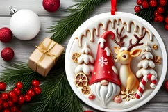 Round Christmas Ornament Sublimation|Clipart Product Image 1