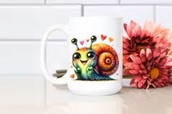 Funny Snail Portrait with Love Sign | Clipart Product Image 2