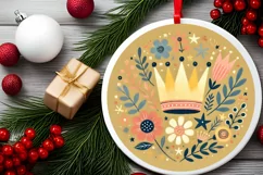 Round Christmas Ornament Sublimation|Clipart Product Image 1