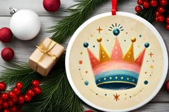 Round Christmas Ornament Sublimation|Clipart Product Image 1