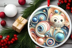 Round Christmas Ornament Sublimation|Clipart Product Image 2