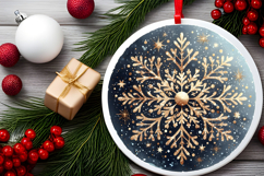 Round Christmass Ornament PNG Product Image 2