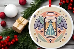 Round Christmas Ornament Sublimation|Clipart Product Image 1