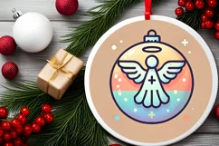 Round Christmas Ornament Sublimation|Clipart Product Image 1