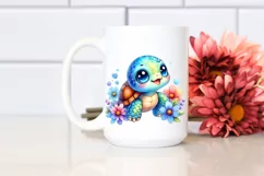 Colorful Baby Turtle | Sublimation Clipart Product Image 2