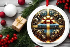 Round Christmas Ornament Sublimation|Clipart Product Image 1