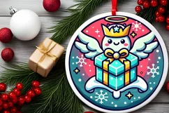 Round Christmas Ornament Sublimation|Clipart Product Image 1