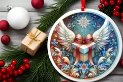 Round Christmas Ornament Sublimation|Clipart Product Image 1