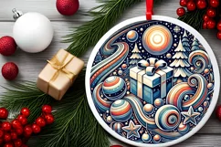 Round Christmas Ornament Sublimation|Clipart Product Image 1