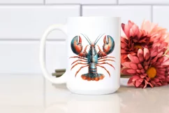 Watercolor Lobster Cocktail Adorned | Sublimation | Clipart Product Image 2