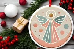 Round Christmas Ornament Sublimation|Clipart Product Image 1