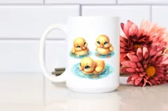 Ducklings in a Pond |T-shirt, Mug PNG Product Image 2