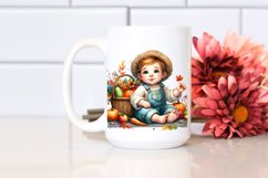 Baby with Basket of Vegetables | Sublimation | Clipart Product Image 2