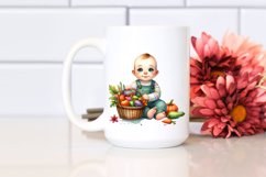 Baby with Basket of Vegetables | Sublimation | Clipart Product Image 2