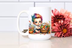 Baby with Basket of Vegetables | Sublimation | Clipart Product Image 2