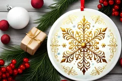 Round Christmas Ornament Sublimation|Clipart Product Image 2