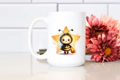 Cute Baby Bee on Star for Halloween PNG Product Image 2