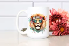Vibrant Cute Lion Portrait | Sunglasses | Smiling Product Image 2