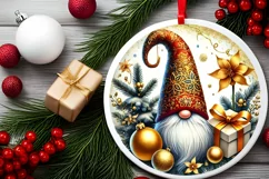 Round Christmas Ornament Sublimation|Clipart Product Image 1