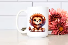 Vibrant Colorful Baby Old Plush Lion | Sublimation | Clipart Product Image 2