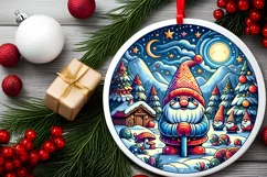 Round Christmas Ornament Sublimation|Clipart Product Image 2