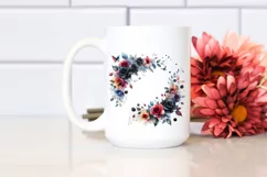 Colorful Floral Frame with Black Roses PNG Product Image 2