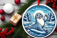 Round Christmas Ornament Sublimation|Clipart Product Image 2