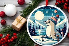 Round Christmas Ornament Sublimation|Clipart Product Image 2