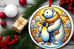 Round Christmas Ornament Sublimation|Clipart Product Image 1