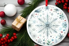 Round Christmas Ornament Sublimation|Clipart Product Image 2
