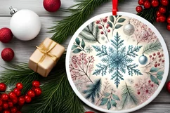 Round Christmas Ornament Sublimation|Clipart Product Image 2