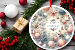 Round Christmas Ornament Sublimation|Clipart Product Image 2
