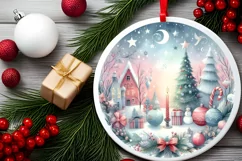 Round Christmas Ornament Sublimation|Clipart Product Image 2